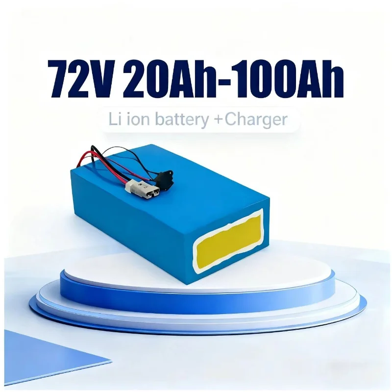 Electric Bicycle Battery 72V 30Ah - BMS 72V Lithium-Ion Battery Pack 20Ah/30Ah/50Ah/80Ah/100Ah