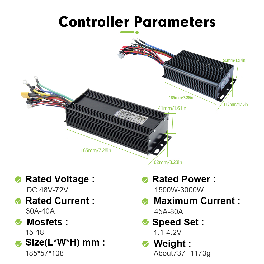 E-bike 3Mode 48V 52V 60V 72V 4 - Sine Wave Controller 48V 72V 80A ulasan dan harga