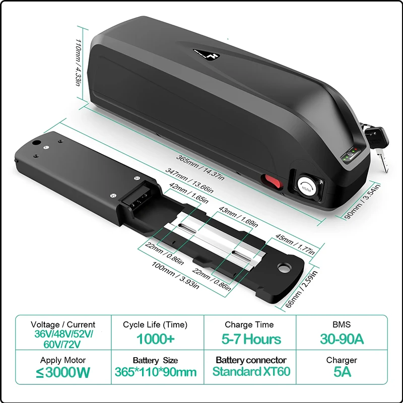 72V60V 48V 20AH 52V 36V 30AH 4 - Ebike Battery 48V 20Ah Hailong ulasan dan harga