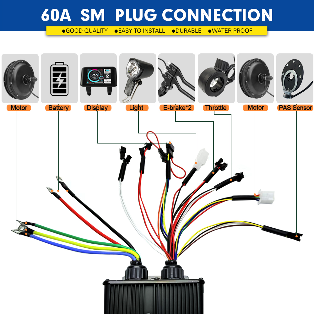 2000W-5000W 48V-72V E-Bike 3-m - Sine Wave Controller 48V 72V 80A ulasan dan harga
