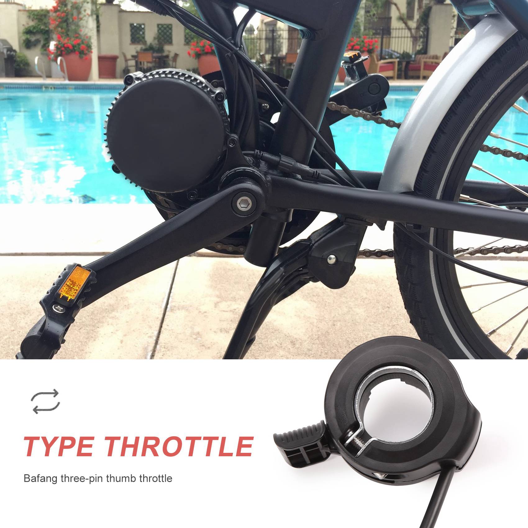 A73T Thumb Throttle for Bafang - Mid Drive Motor Kit 52V 1000W ulasan dan harga