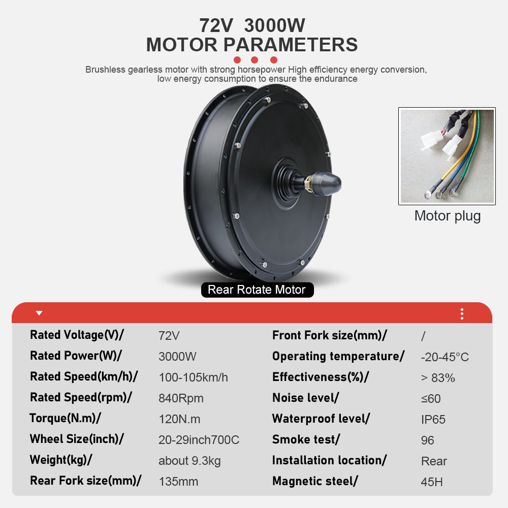 Electric Bike Motor 72V 3000W  - Ebike Conversion Kit 72V 3000W ulasan dan harga